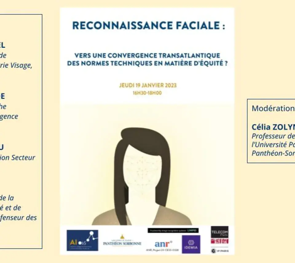 Affiche du webinaire du 19 janvier sur la reconnaissance faciale