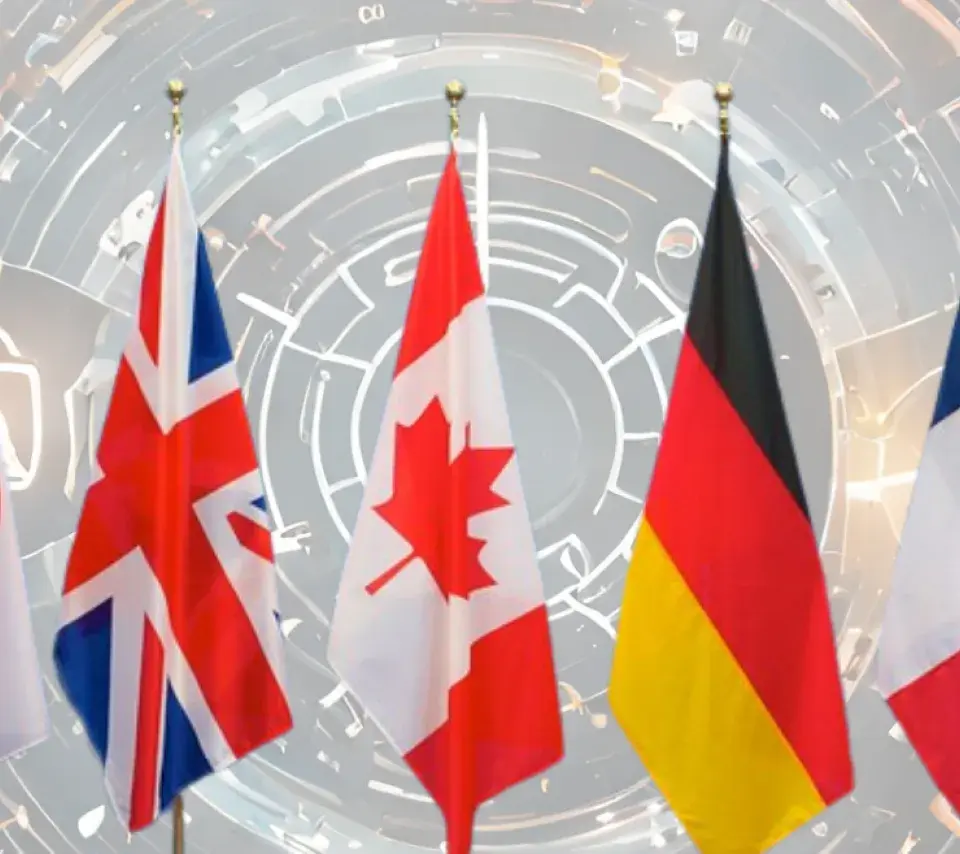 Drapeaux des pays composant le G7