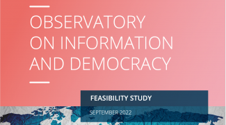 Couverture du dossier d'étude de faisabilité de l'observatoire de l'information et de la démocratie