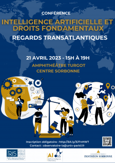 Affiche de la conférence du 21 avril (IA et droits fondamentaux)